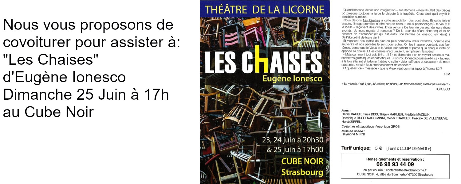 Théâtre Les Chaises (dernière sortie)